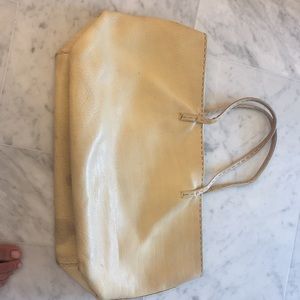 Fendi light yellow leather bag